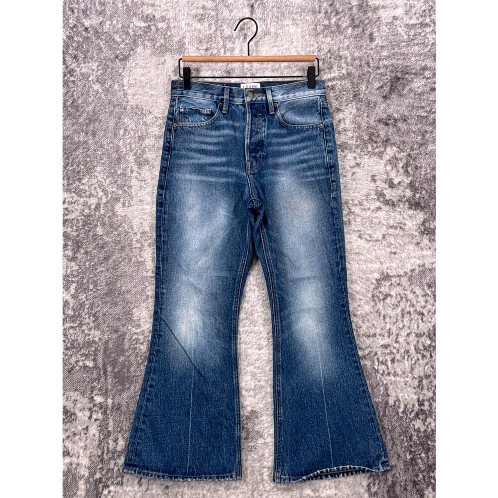 Frame Jeans Womens Re-Release Rigid Le Cropped Flare Jagger Sz 26 - Picture 3 of 11